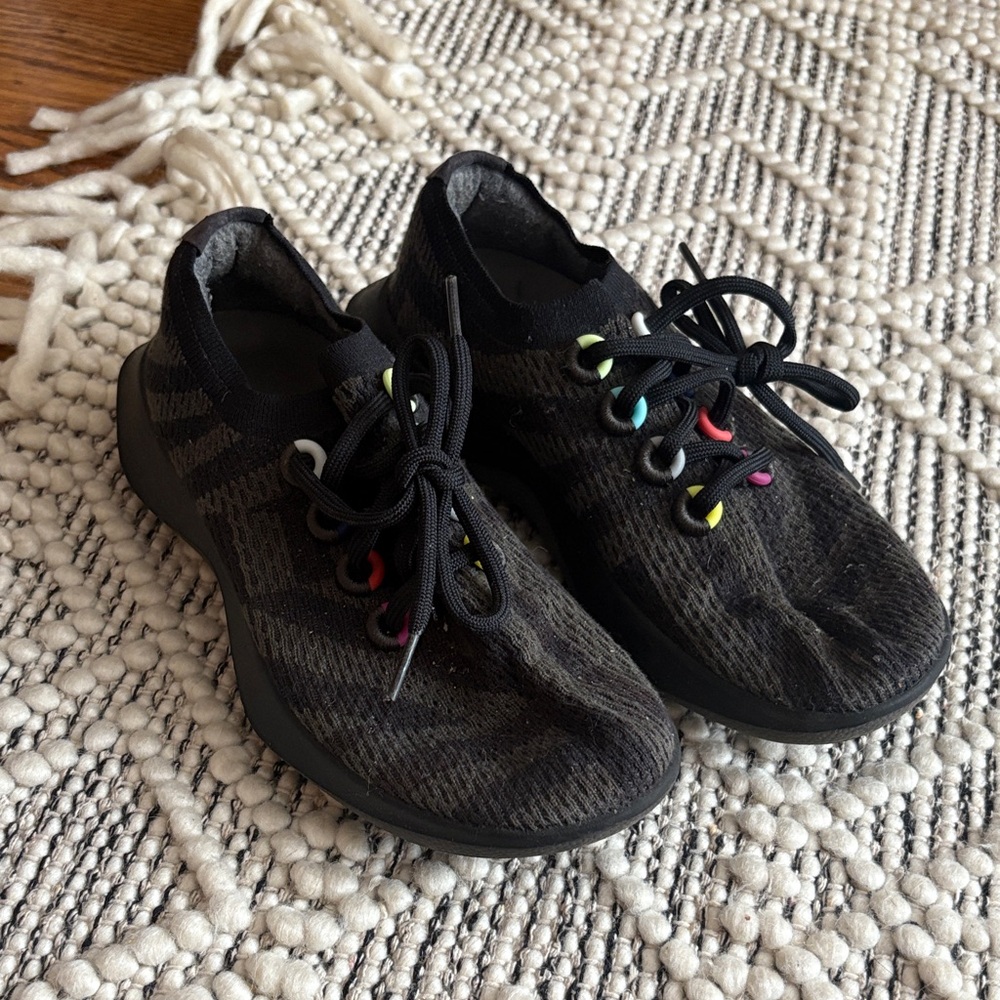 Allbirds Black Knit Sneakers with Colorful Eyelets